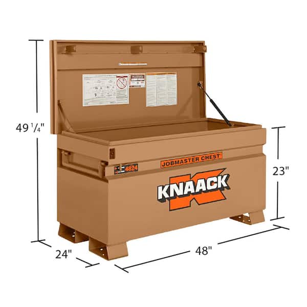 48 in. W x 24 in. L x 28 in. H, Steel Jobsite Tool Storage Chest with Lock