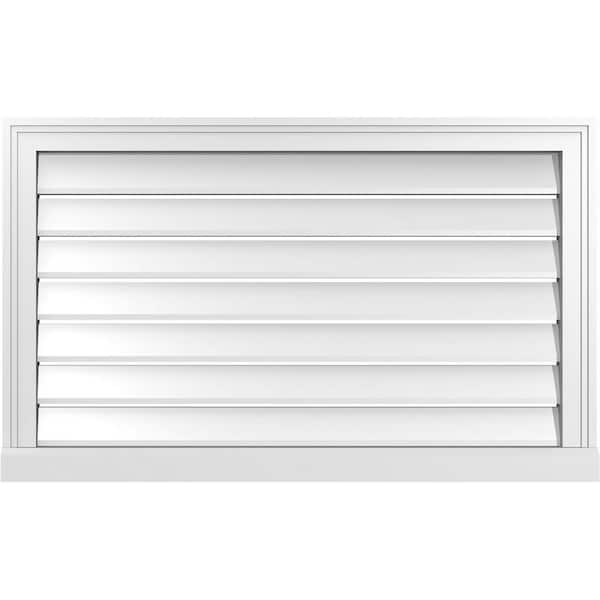Ekena Millwork 36" x 22" Vertical Surface Mount PVC Gable Vent: Functional with Brickmould Sill Frame
