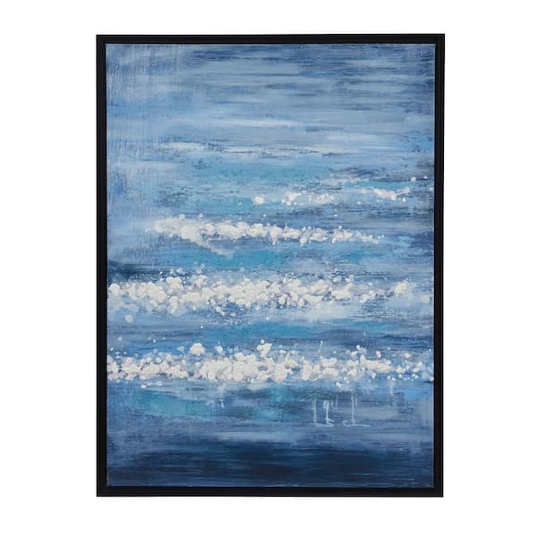 Litton Lane 1- Panel Landscape Framed Wall Art with Black Frame 39 in. x 30 in.