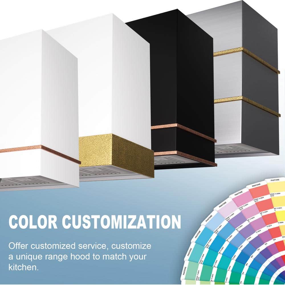 30-Inch Stainless Steel and Copper Wall-Mounted Range Hood
