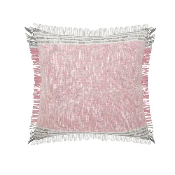 pink fringe cushion