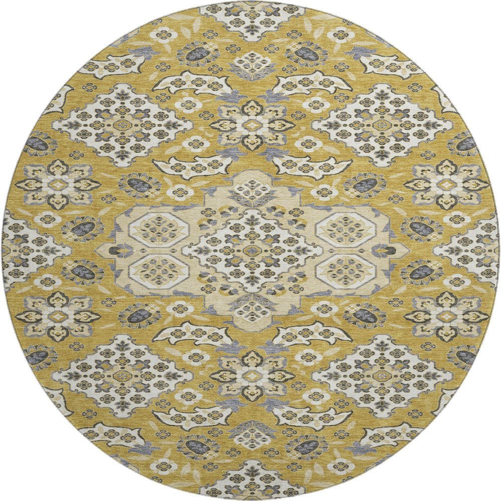 Gold Fun Rug Addison Rugs Mayfield Premium Machine Washable Abstract AMF1853 Gold 8 ...