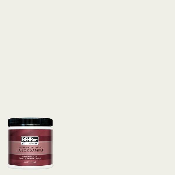 BEHR ULTRA 8 oz. #UL200-12 Snowy Pine Matte Interior/Exterior Paint and Primer in One Sample