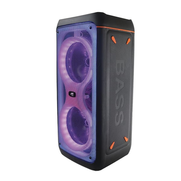 hoek voordelig terwijl SOUNDPRO Massive Power Big and Loud Dual Portable Bluetooth Party Speakers  with Multi-Color Blaze-8 Rhythm Lights NDS-8505 - The Home Depot