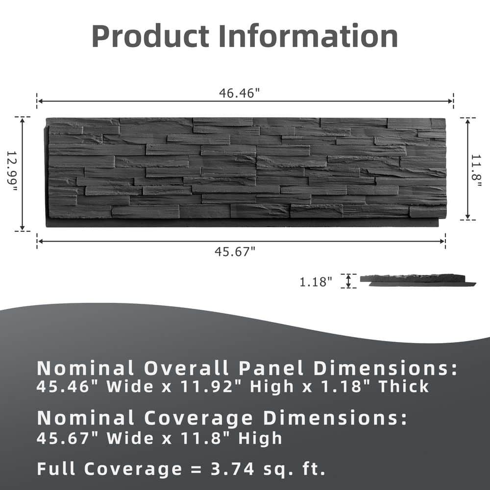 Gray Faux Stone 3D Decorative Wall Panel
