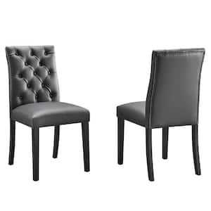 Duchess Gray Dining Chair Vinyl Set of 2