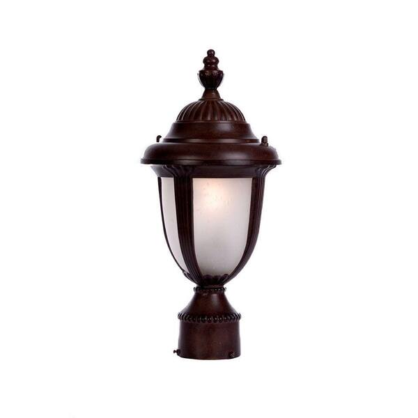 Acclaim Lighting Monterey Collection Post-Mount 1-Light Outdoor Burled Walnut Light Fixture
