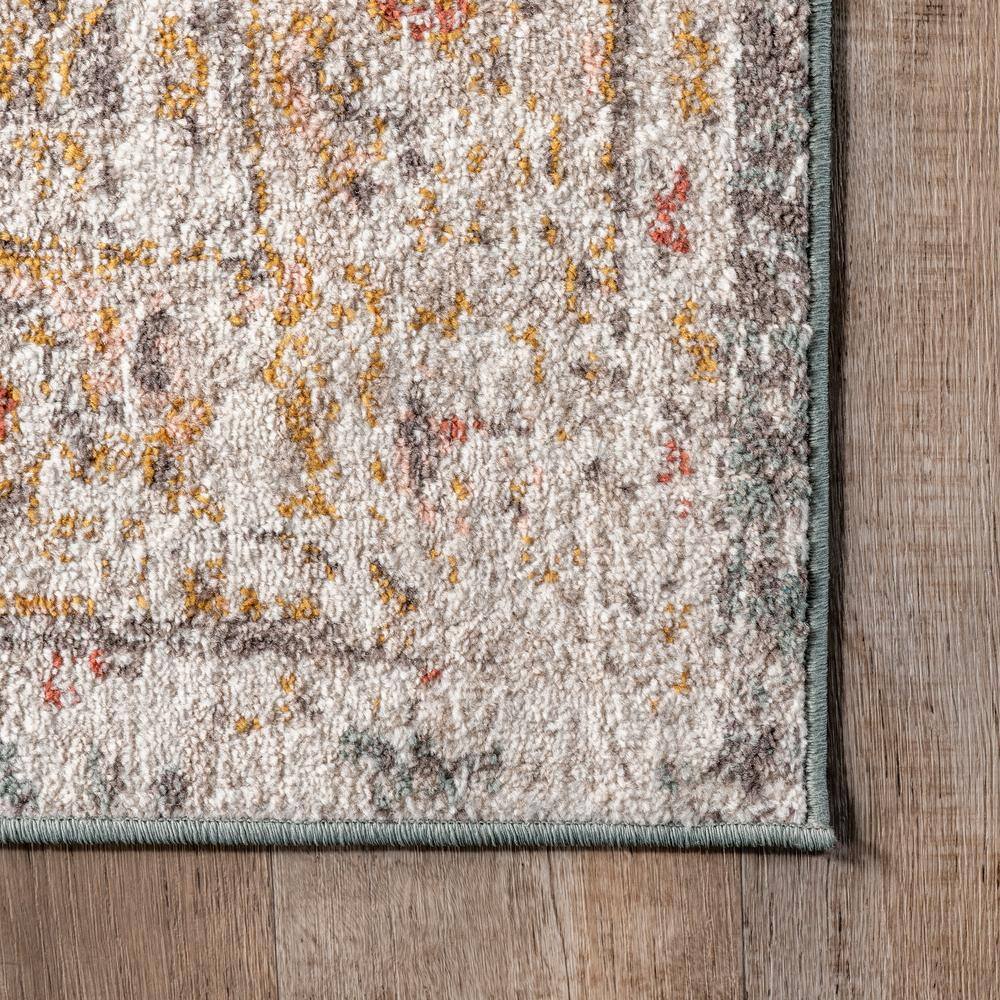 Beige 4x6ft Vintage Medallion Easy-Care Synthetic Rug