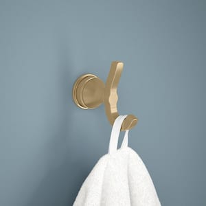 Faryn J-Hook Double Robe/Towel Hook Bath Hardware Accessory in Champagne Bronze
