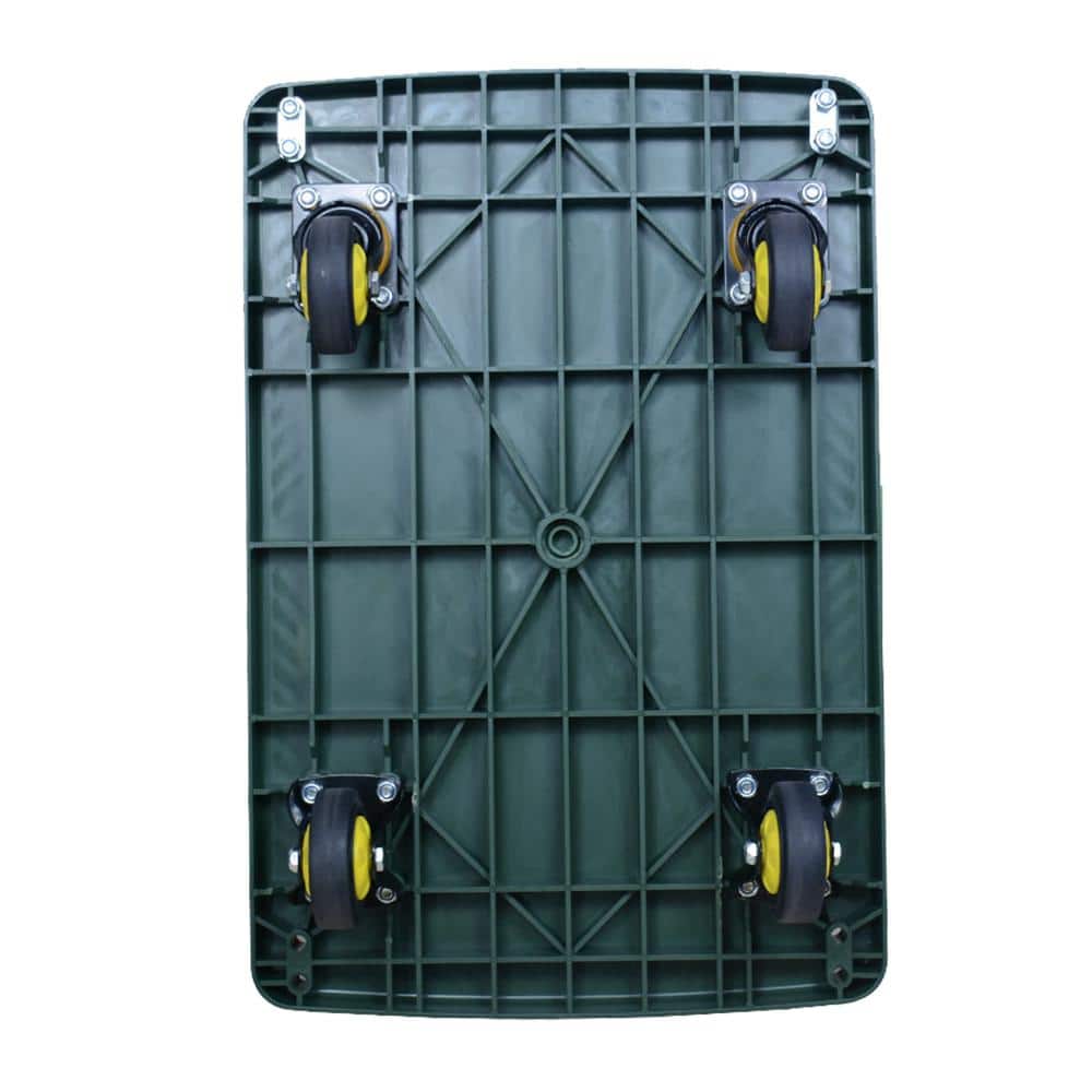 Green Folding Steel Platform Hand Truck with 440 lb Capacity