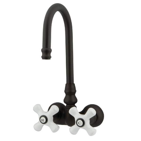 Kingston Brass Vintage 2-Handle Wall-Mount Clawfoot Tub Faucets in Oil Rubbed Bronze