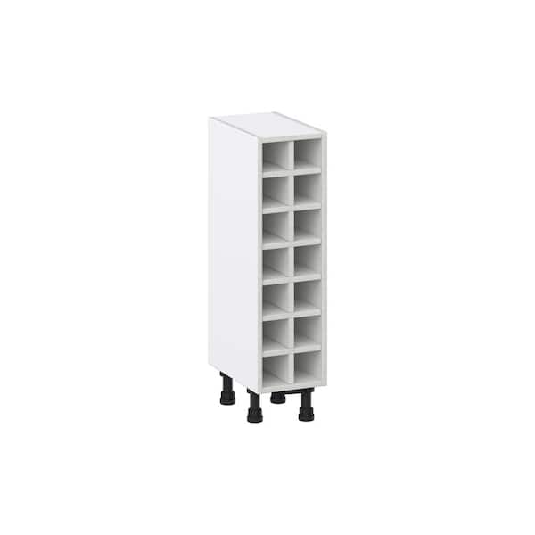 J COLLECTION Bright White Base Wine Rack Assembled Kitchen Cabinet (9 in. W x 34.5 in. H x 14 in. D)