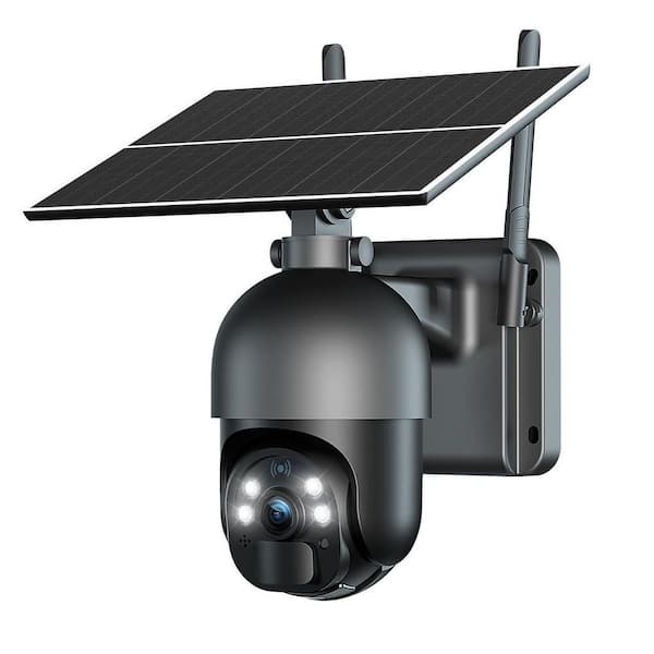 4G LTE Solar Security Camera Outdoor Wireless, 2K HD Color Night Vision, 360° PTZ View, Smart PIR Motion Detection