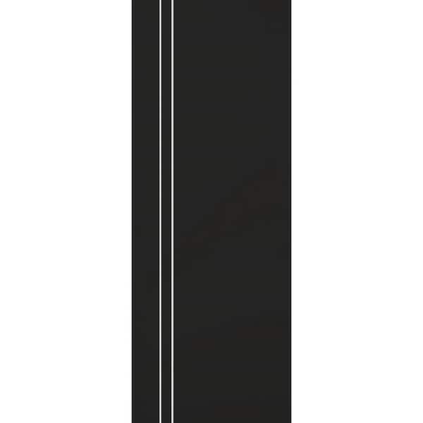 Belldinni Optima 2V 24 in. x 84 in. No Bore Black Matte Solid Composite Core Wood Standard Interior Door Slab