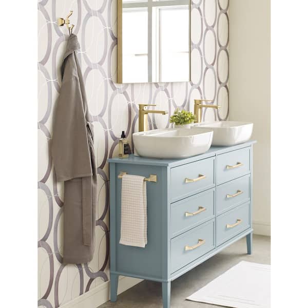 Mulholland 9 in. Wall Mounted Towel Bar in Golden Champagne