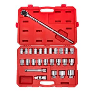 3/4 in. Drive 6-Point Socket and Ratchet Set 19 mm to 50 mm (27-Piece)