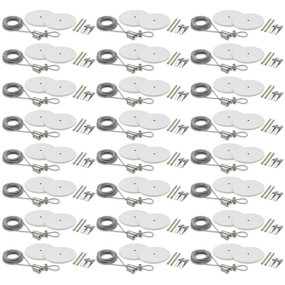 H-Track 20FT Suspension Kit, 120V 3-Wire Single Circuit Track Light Surface Mount Kit with Round Canopies, White 24 Pack price history on PriceWatchPro