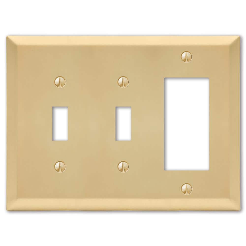 Satin Brass Double Toggle Single Rocker Wall Plate