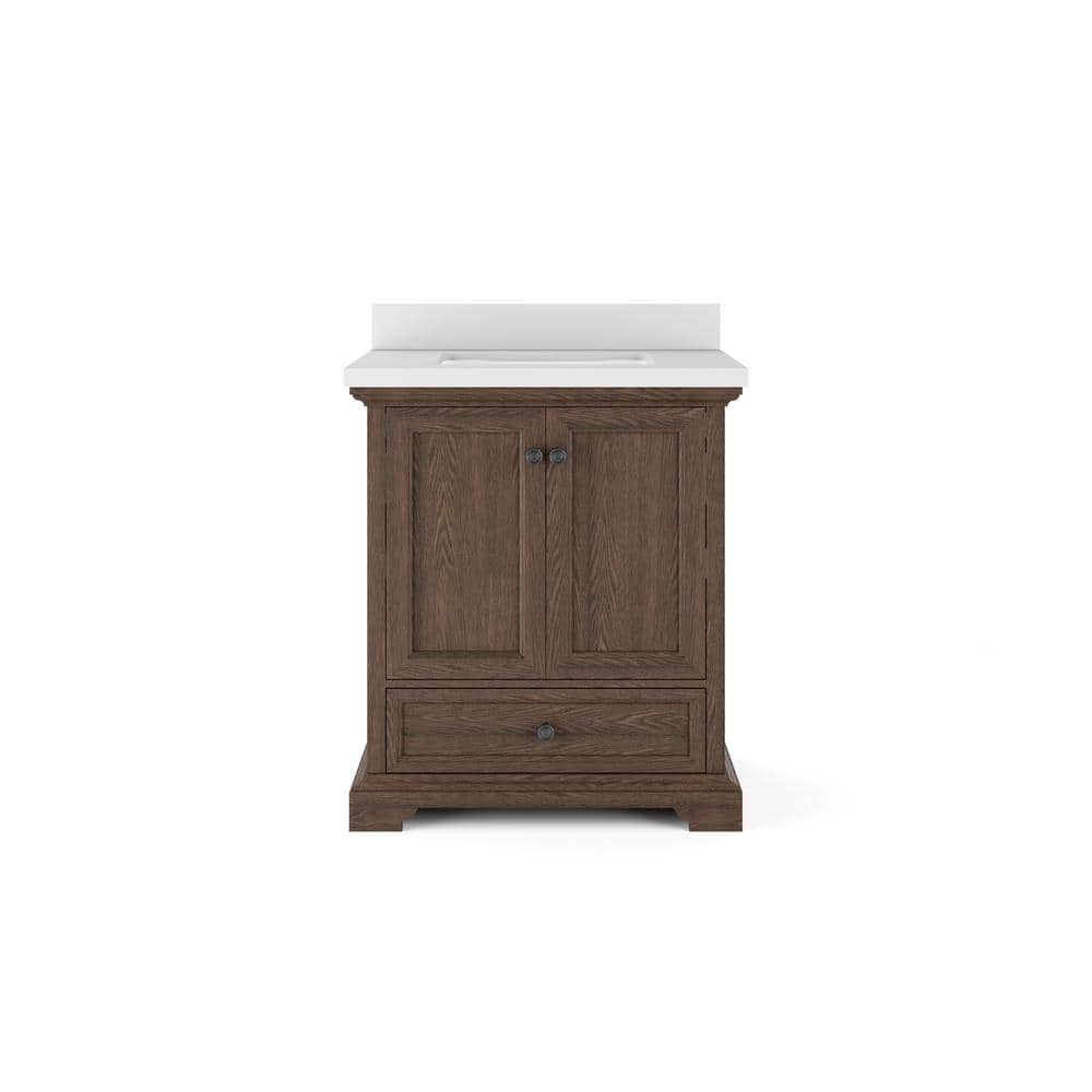 Thomasville Amherst 30 in. W x 20 in. D Bath Vanity in Dark Oak with
