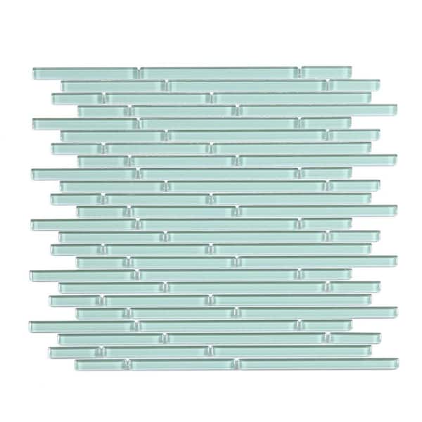 ABOLOS New Era Gray 12 in. x 12 in. Interlocking Glossy Glass Mosaic Wall Tile (11 sq. ft./Case)