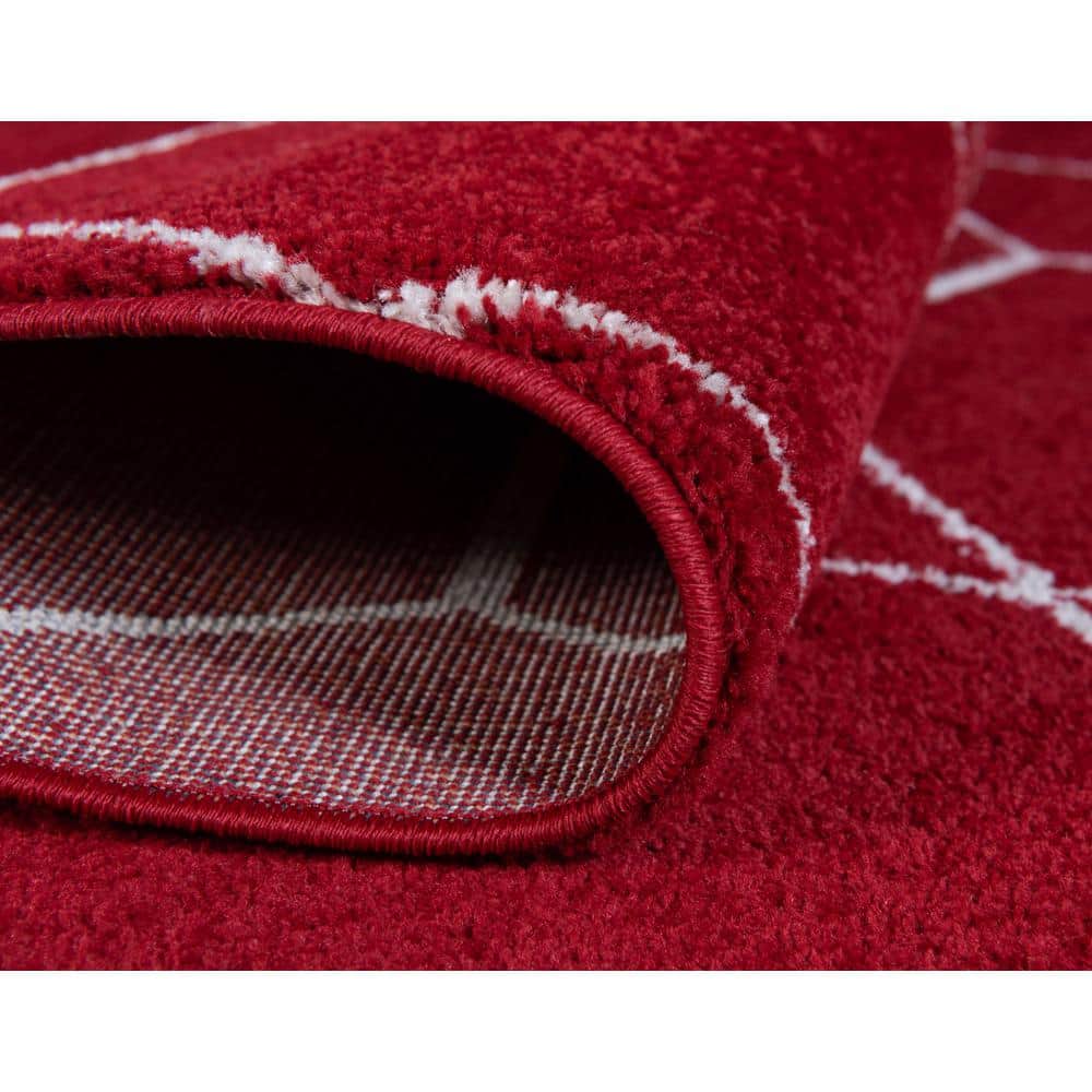 Red Trellis 8' x 10' Synthetic Indoor Area Rug