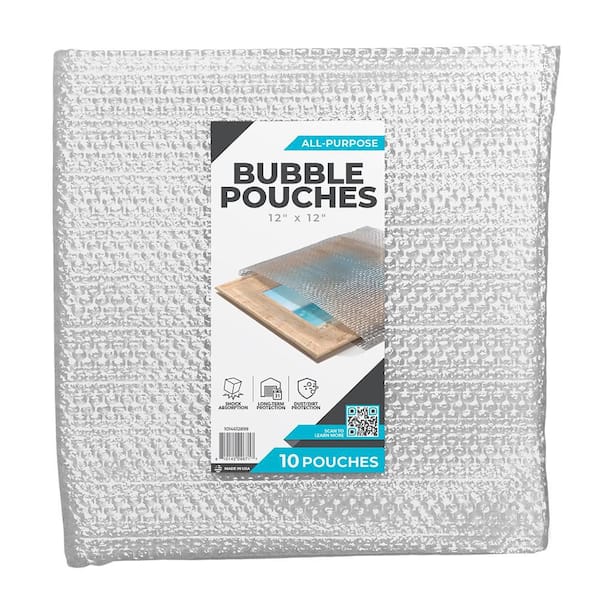 1 ft. L x 12 in. W Clear Bubble Cushion Pouches (2-Pack, 20-Pouches)