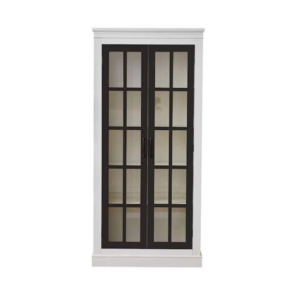 33 in. W x 15.75 in. D x 71.2 in. H Bathroom Black Linen Cabinet