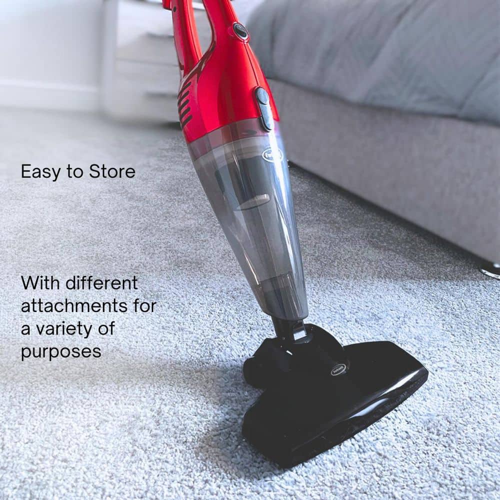 Red 2-in-1 Bagless Upright and Handheld Vacuum Cleaner