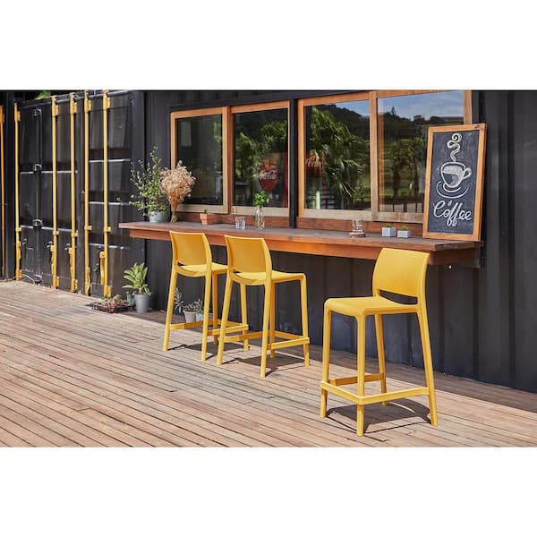 Sensilla Gold Indoor/Outdoor Stackable Counter Stool (Set of 2)