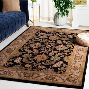 Heritage Black/Beige 9 ft. x 12 ft. Border Area Rug