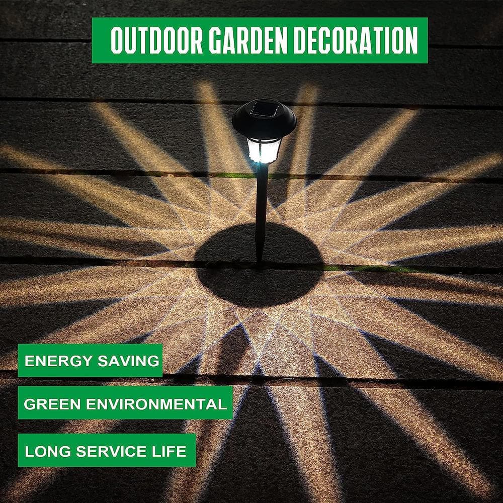 Warm White Solar Powered Outdoor Pathway Lights, 12-Pack
