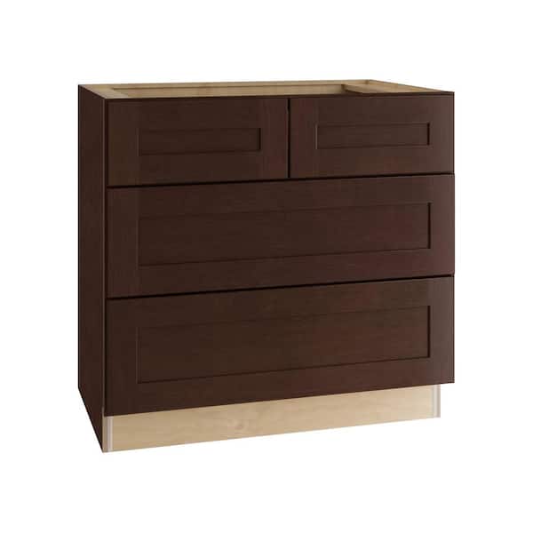 Home Decorators Collection Newport 36 in. W x 24 in. D x 34.5 in. H Assembled Plywood Cooktop Base Kitchen Cabinet in Manganite with Soft Close