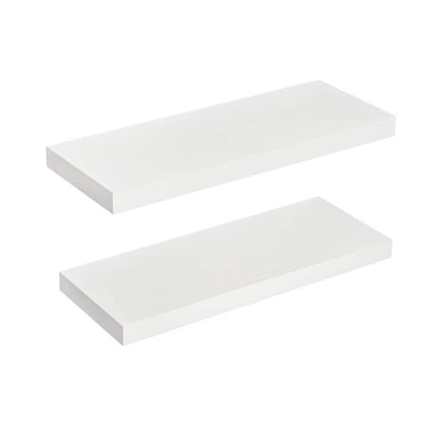 Unbranded 24 in. W x 9 in. D White Floating Shelves Decorative Wall Shelf