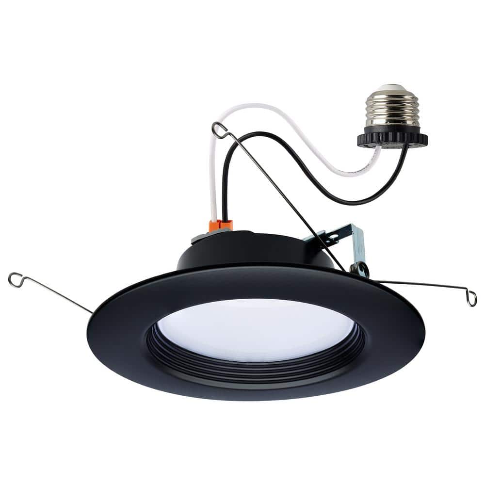 6'' Black Glass LED Retrofit Recessed Lighting Kit