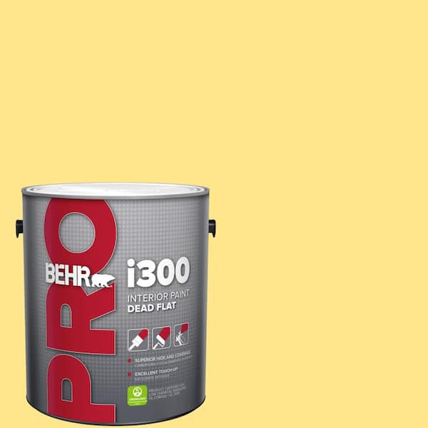 BEHR PRO 1 gal. #370A-3 Bicycle Yellow Dead Flat Interior Paint