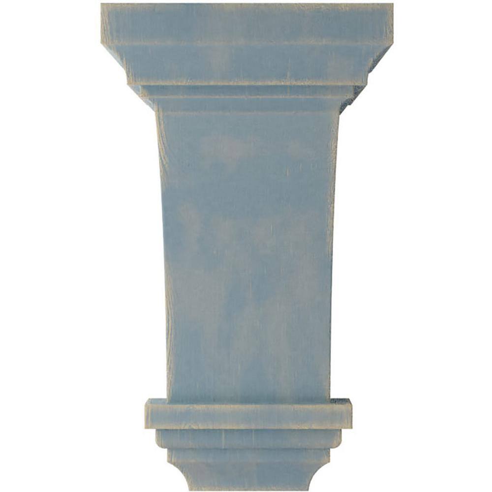 Driftwood Blue Large Vintage Decor Rubberwood Corbel