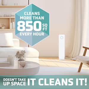 Elite 4-in-1, 5 Speed Air Purifier with True HEPA filter, UV Sanitizer for Large Rooms up to 870 Sq. Ft. White