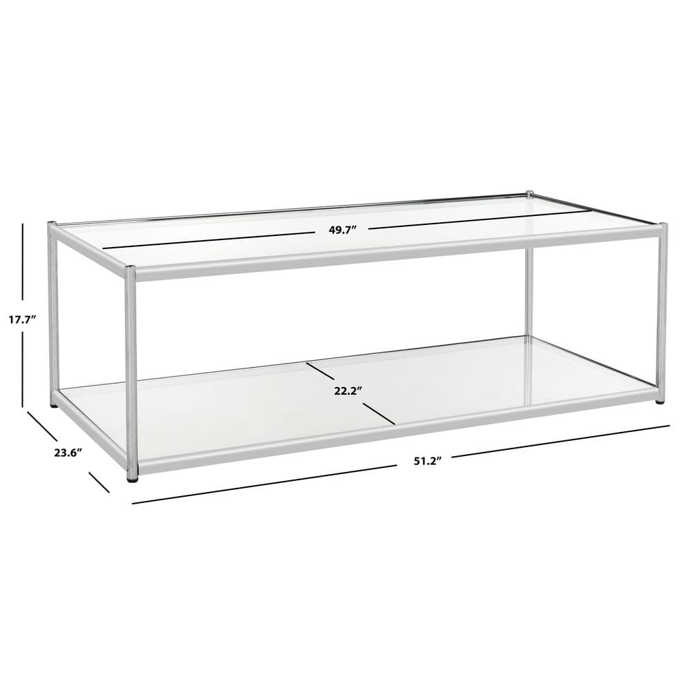 Bauhaus Chrome Glass Rectangular Coffee Table