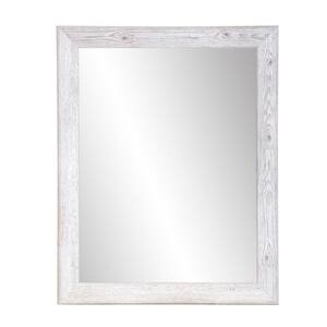 Medium Rectangle White/Gray Casual Mirror (22.5 in. H x 32.5 in. W)