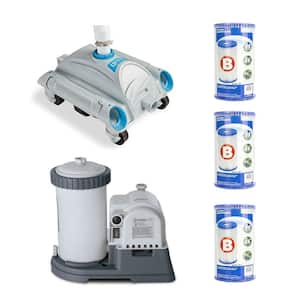 Adapter B w/Collar Robotic Cleaner (Pair) + 2500 GPH Filter + 6 Type B Replacement Filter