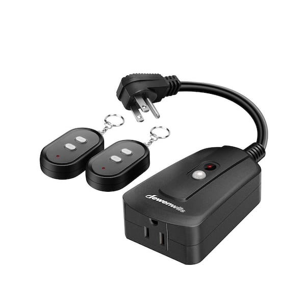 Remote Control Outlet with 2 Wireless Remotes, Weatherproof Remote Light Switch, 2 ft. Long Extension Cord, 100 ft.