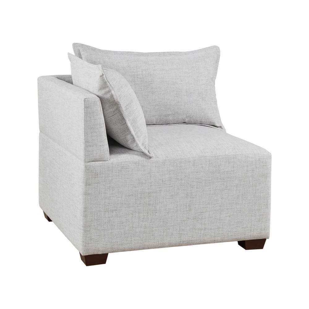 Gray Foam Fill Modular Corner Sofa with Tapered Legs
