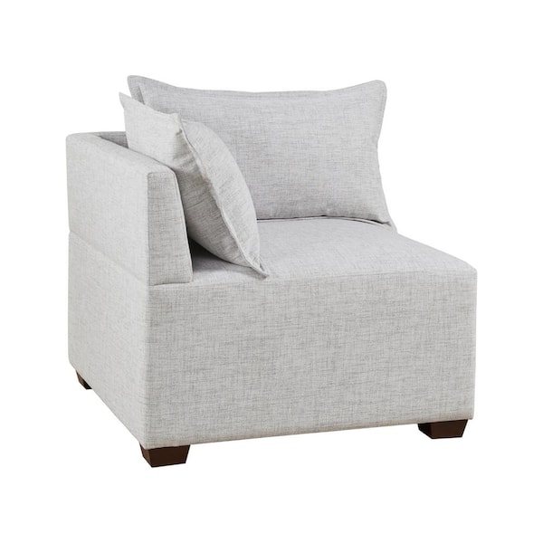 Molly 34 in. Fabric Sectional Sofa in. Silver Grey