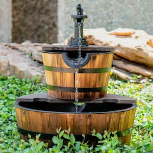 Wood 2-Tiered Country Fountain