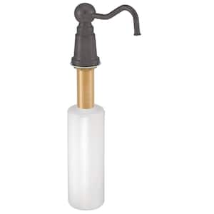 Farmhouse Style Kitchen Sink Deck Mount Liquid Soap/Lotion Dispenser with Refillable 12 oz Bottle, Oil Rubbed Bronze