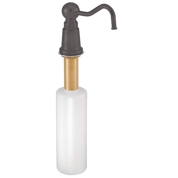 Westbrass Farmhouse Style Kitchen Sink Deck Mount Liquid Soap/Lotion Dispenser with Refillable 12 oz Bottle, Oil Rubbed Bronze