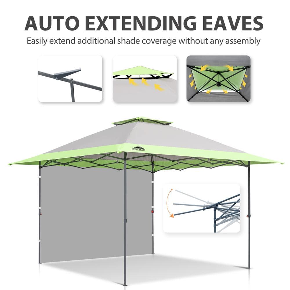 Eagle Peak 13x13 Gray Pop-Up Canopy Tent with Sidewall