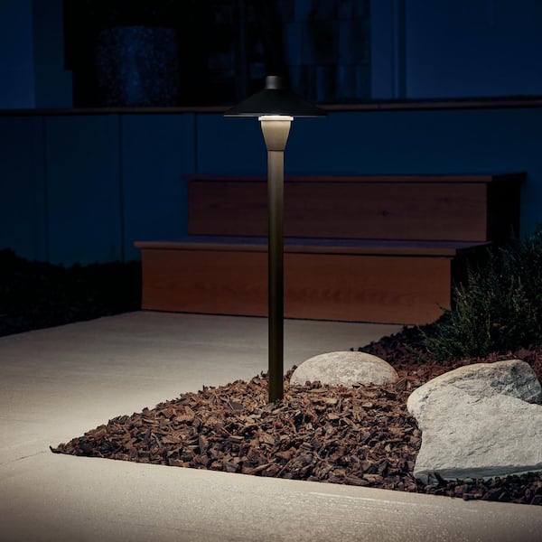 Low Voltage 6.75 in. Textured Architectural Bronze Hardwired Weather Resistant Path Light with No Bulbs Included