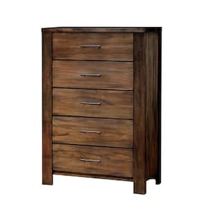 Elkton 5-Drawers Oak Transitional Style Chest of Drawers