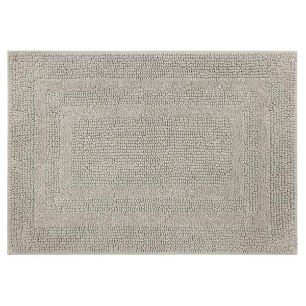 Mohawk Home Cotton Reversible Silver 27 in. x 45 in. Gray Cotton Machine Washable Bath Mat
